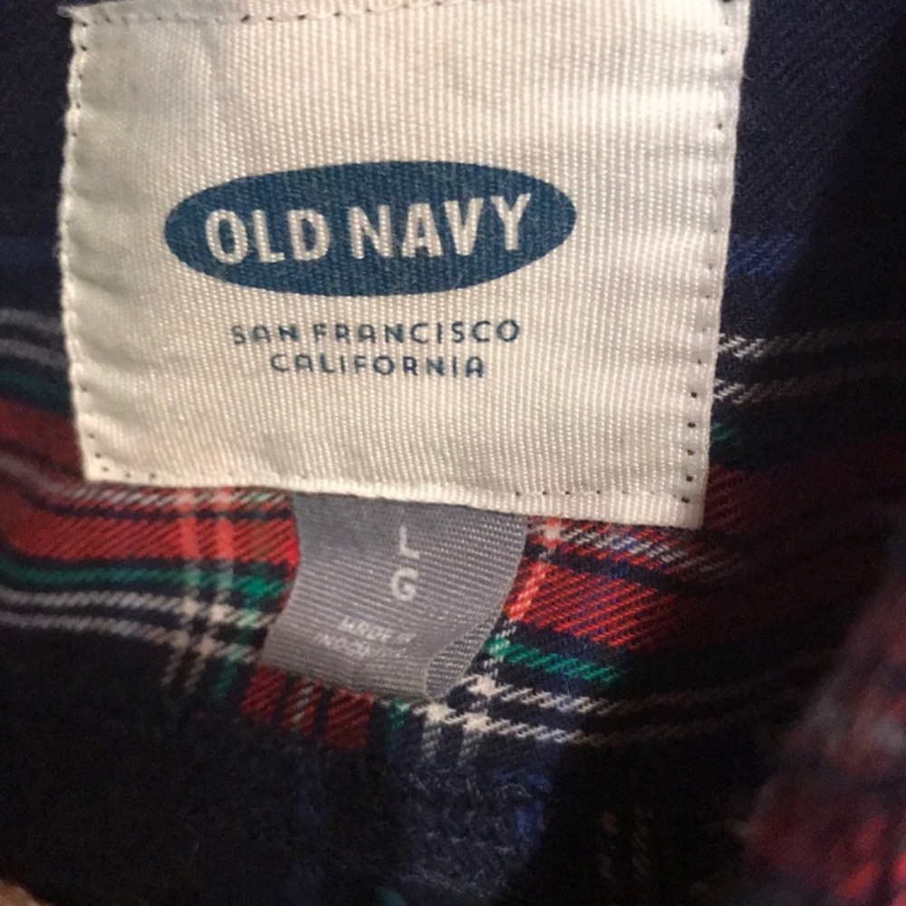 Old Navy upcycled and bleached plaid shirt Size L - Picture 6 of 6